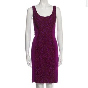 Diane Von Furstenberg Purple Midi Sheath Dress